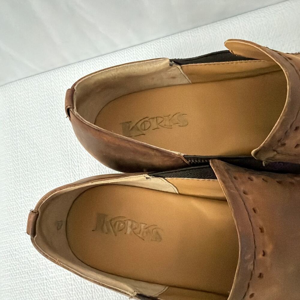 Korks Shoes Size 11M Gertrude Brown Leather Slip On - Picture 3 of 8